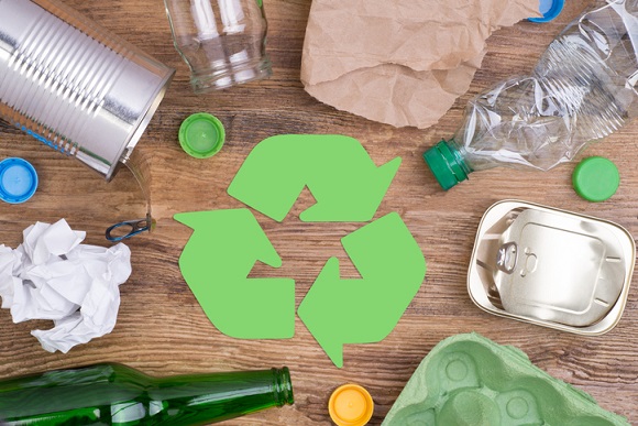 Recycling garbage such as glass, plastic, metal and paper